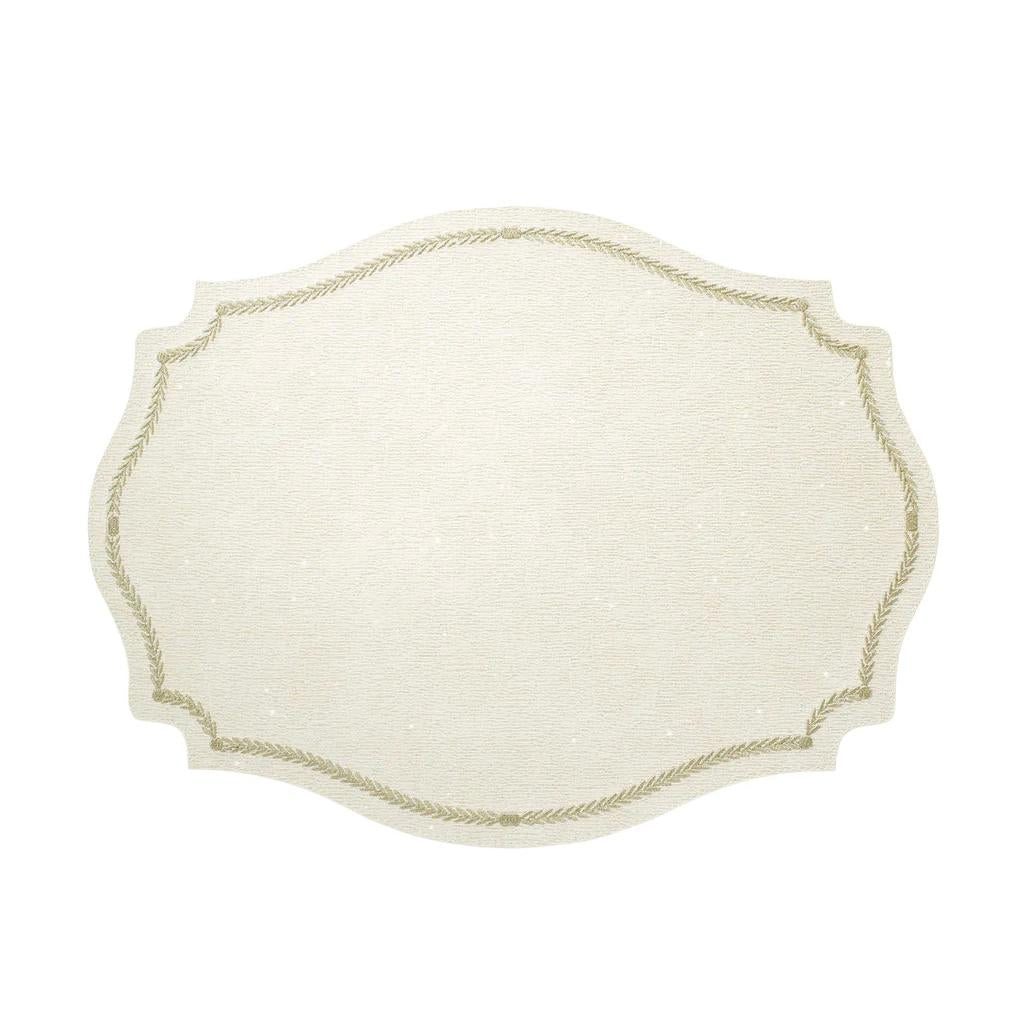 Regent Luminous Embroidered Placemats, Set 4 - Placemat View | Bone & Brass
