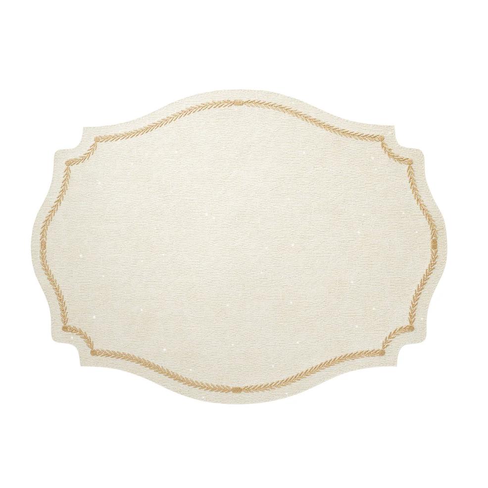 Regent Luminous Embroidered Placemats, Set 4 - Placemat Detail | Bone & Brass