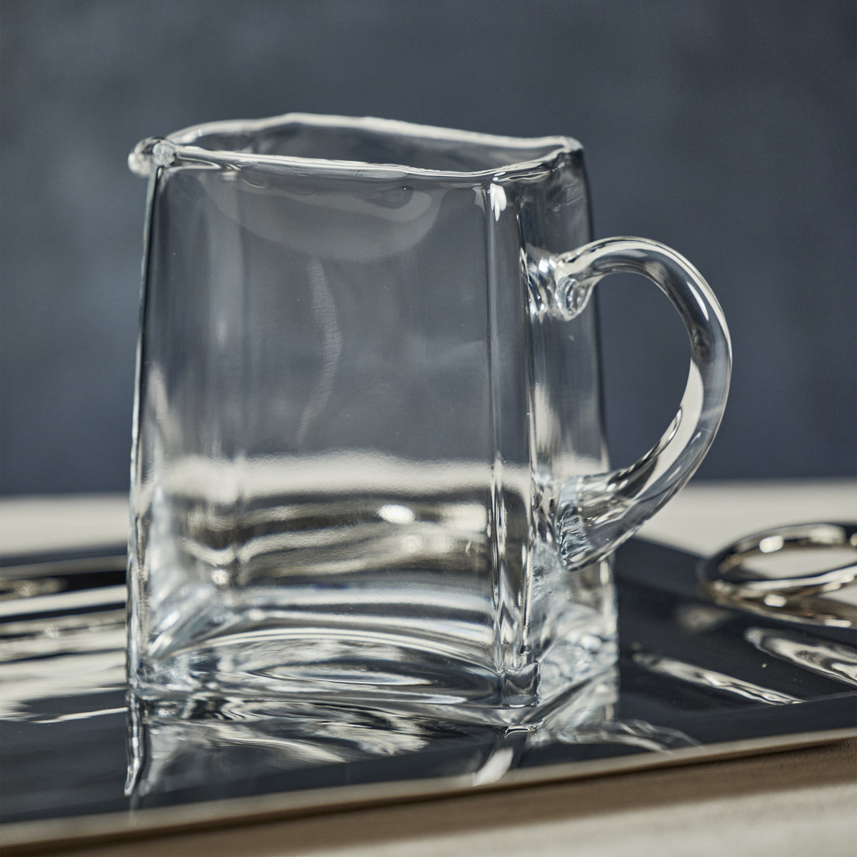 Reginald Blown Glass Scissor Cut Pitcher - Pitcher Detail | Bone & Brass