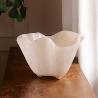 Resin Alabaster Ice Bucket White Swirl - Ice Bucket Handle Detail | Bone & Brass