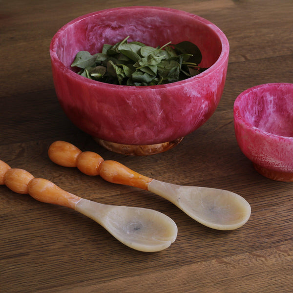 Resin Pink & Orange Rio Large Serving Bowl - Bowl Detail | Bone & Brass