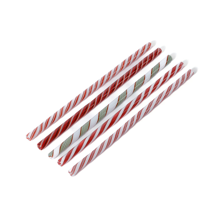 Reusable Holiday Glass Straws, Set of 5 Assorted Colors | Bone & Brass