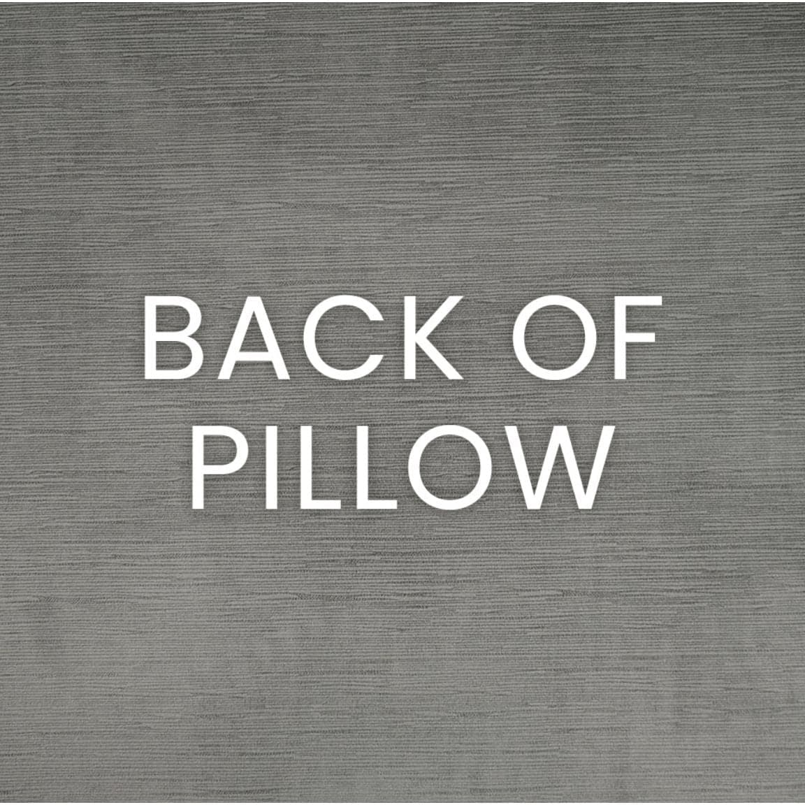 Solid grey polyester back of the Rhapsody Grey Swirl Throw Pillow.