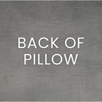 Solid grey polyester back of the Rhapsody Grey Swirl Throw Pillow.