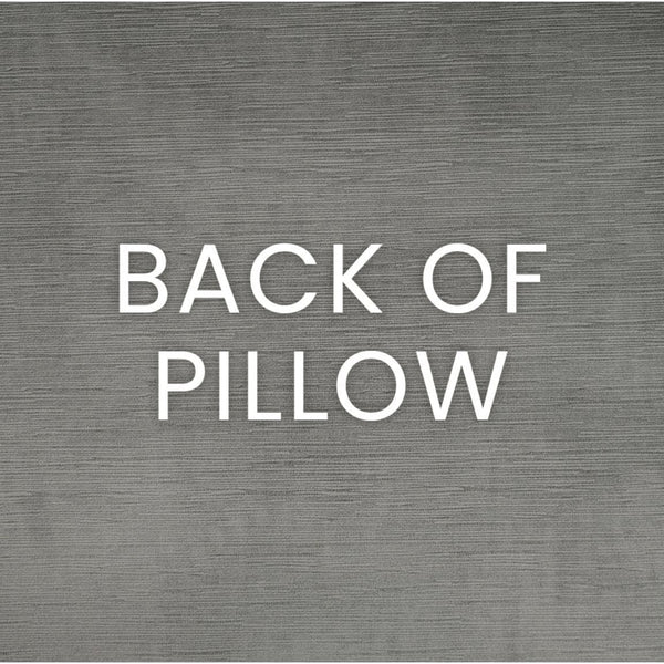 Solid grey polyester back of the Rhapsody Grey Swirl Throw Pillow.