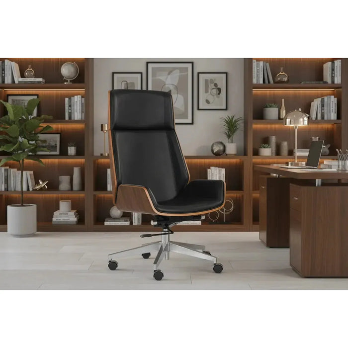 Rhett Office Chair - Dillon Black - Chair Side View | Bone & Brass