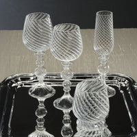 Rialto Twisted Optic Champagne Glasses, Set 4 - Glass View | Bone & Brass
