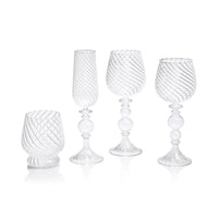 Rialto Twisted Optic Glass Tumblers, Set 4 - Tumbler Close Up | Bone & Brass