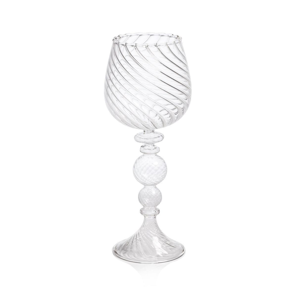 Rialto Twisted Optic White Wine Glasses, Set 4 | Bone & Brass