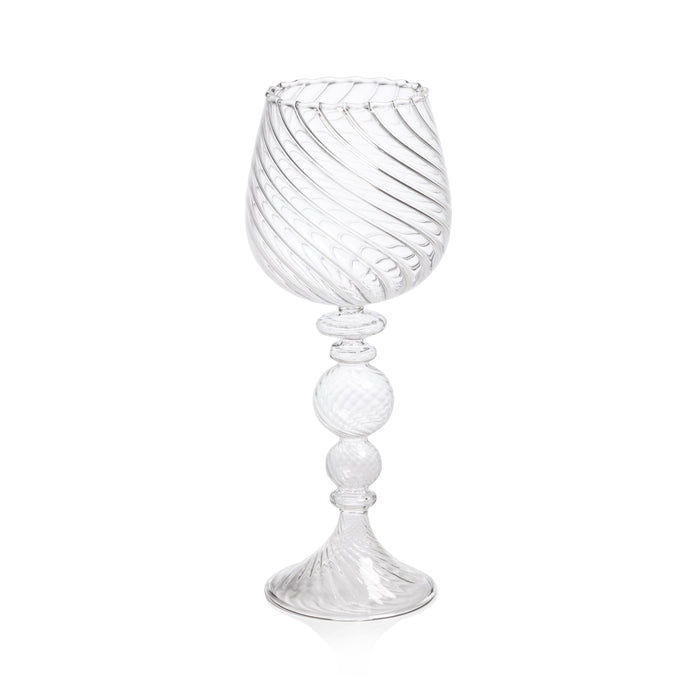 Rialto Twisted Optic White Wine Glasses, Set 4 | Bone & Brass