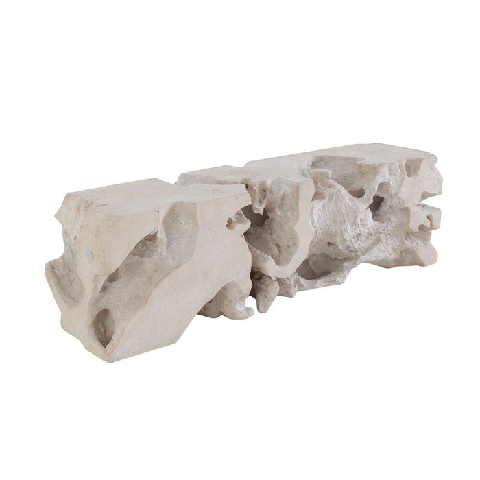 Roman Stone Freeform Indoor/Outdoor Bench | Bone & Brass