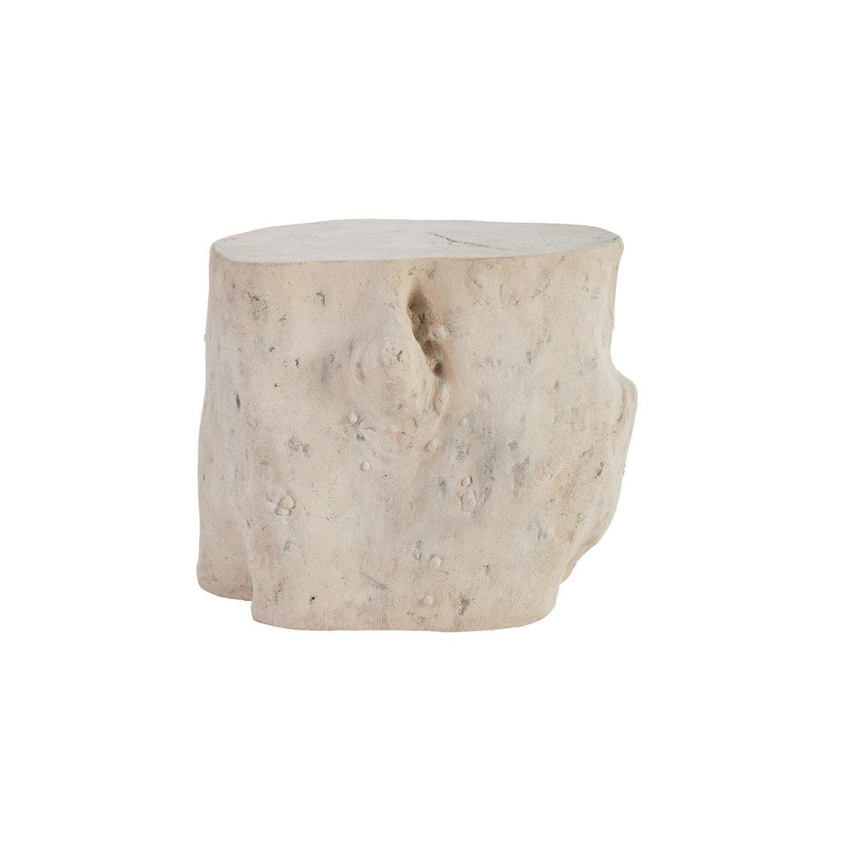 Roman Stone Log Stool, Large | Bone & Brass