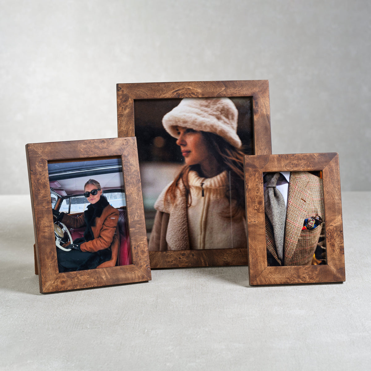 Rosso Burlwood Photo Frame - Frame Detail | Bone & Brass