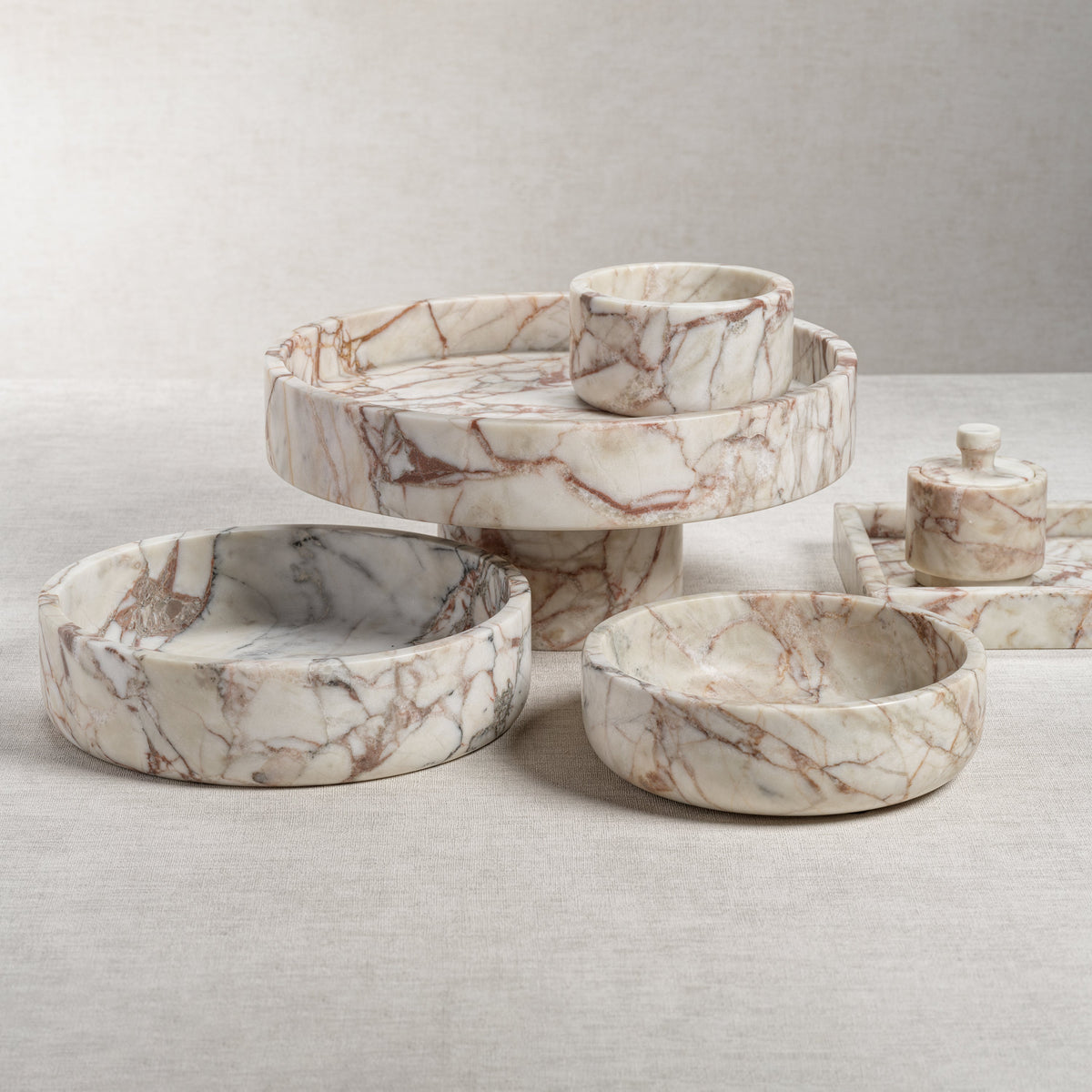 Rosso Verona Marble Bowl, Large - Bowl View | Bone & Brass