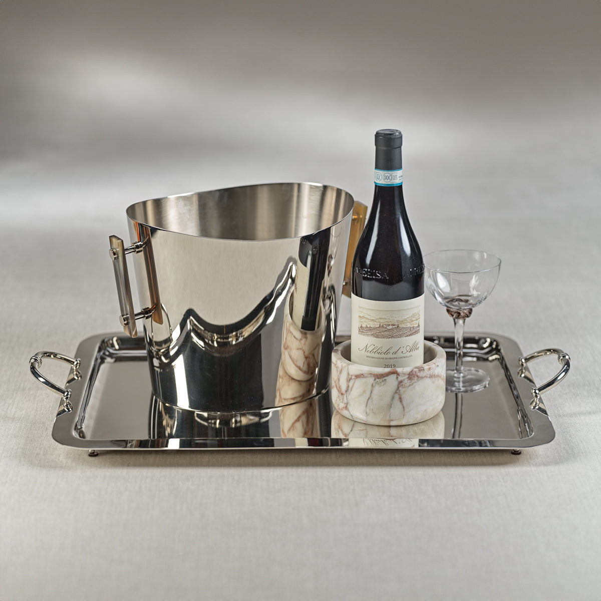 Rosso Verona Marble Wine Coaster - Coaster Detail | Bone & Brass