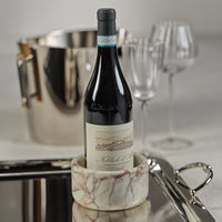 Rosso Verona Marble Wine Coaster - Coaster Side View | Bone & Brass