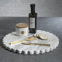 Round Scalloped Marble Serving Board - Board Detail | Bone & Brass