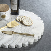 Round Scalloped Marble Serving Board - Board Top View | Bone & Brass