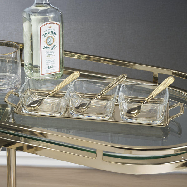 Roussillon Brass Condiment Set Spoons - Dish Detail | Bone & Brass