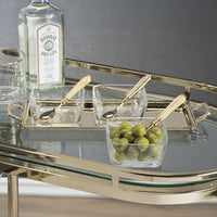 Roussillon Brass Condiment Set Spoons - Dish Side View | Bone & Brass