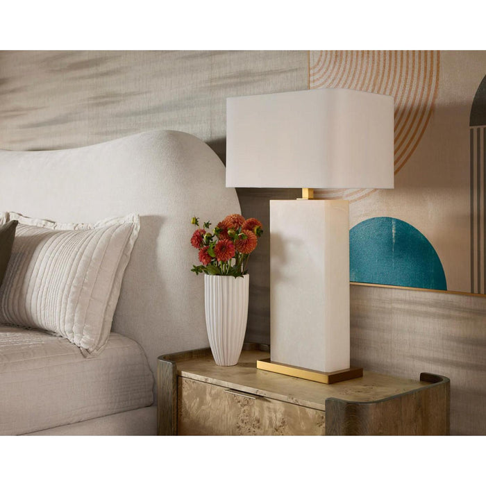 Rovira Ivory Alabaster Table Lamp - Lamp Detail | Bone & Brass