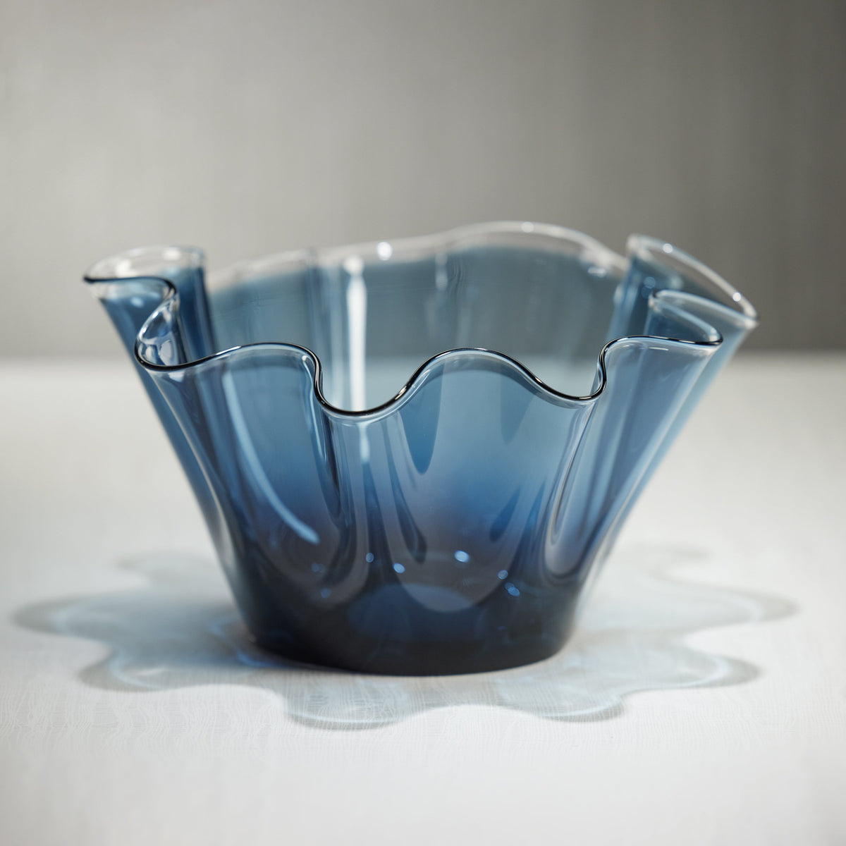 Royal Blue Glass Wave Decorative Bowl - Bowl Detail | Bone & Brass
