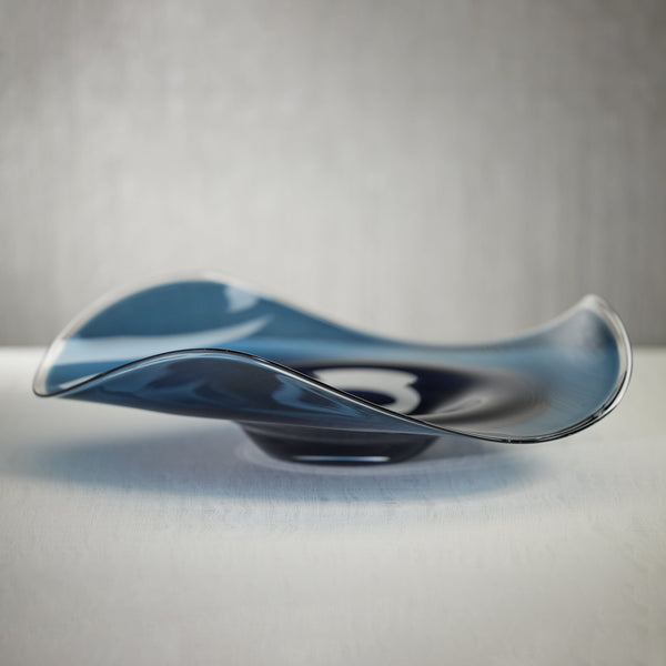 Royal Blue Wave Glass Decorative Bowl - Bowl Detail | Bone & Brass