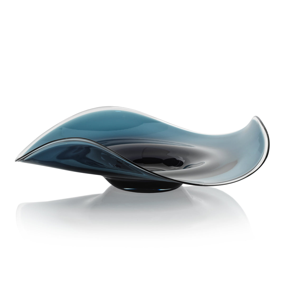 Royal Blue Wave Glass Decorative Bowl | Bone & Brass
