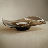 Royal Taupe Wave Glass Decorative Bowl - Bowl Detail | Bone & Brass