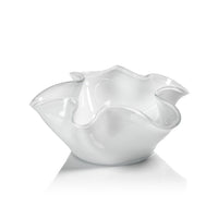 Royal White Glass Wave Decorative Bowl | Bone & Brass
