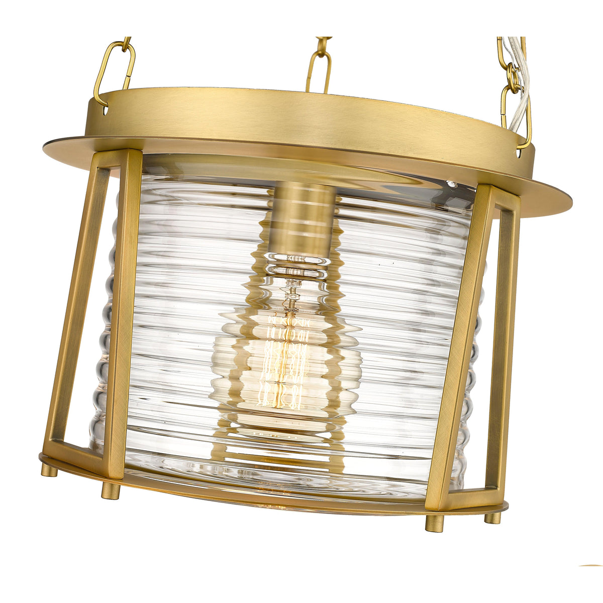 Rubbed Brass Cape Harbor Glass Pendant
