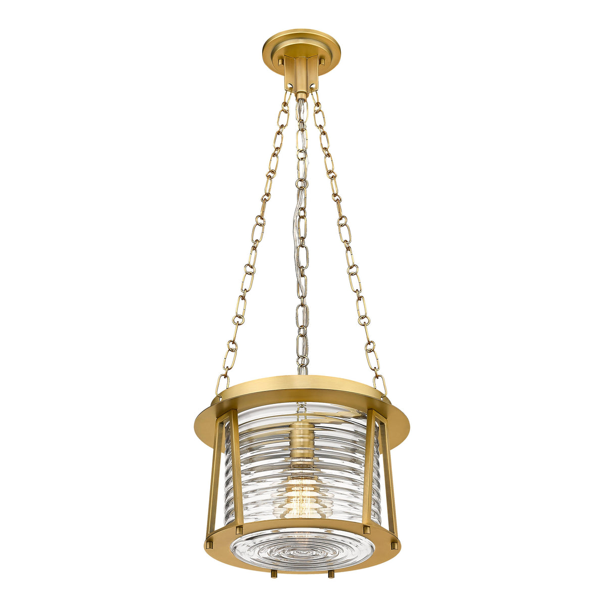 Rubbed Brass Cape Harbor Glass Pendant