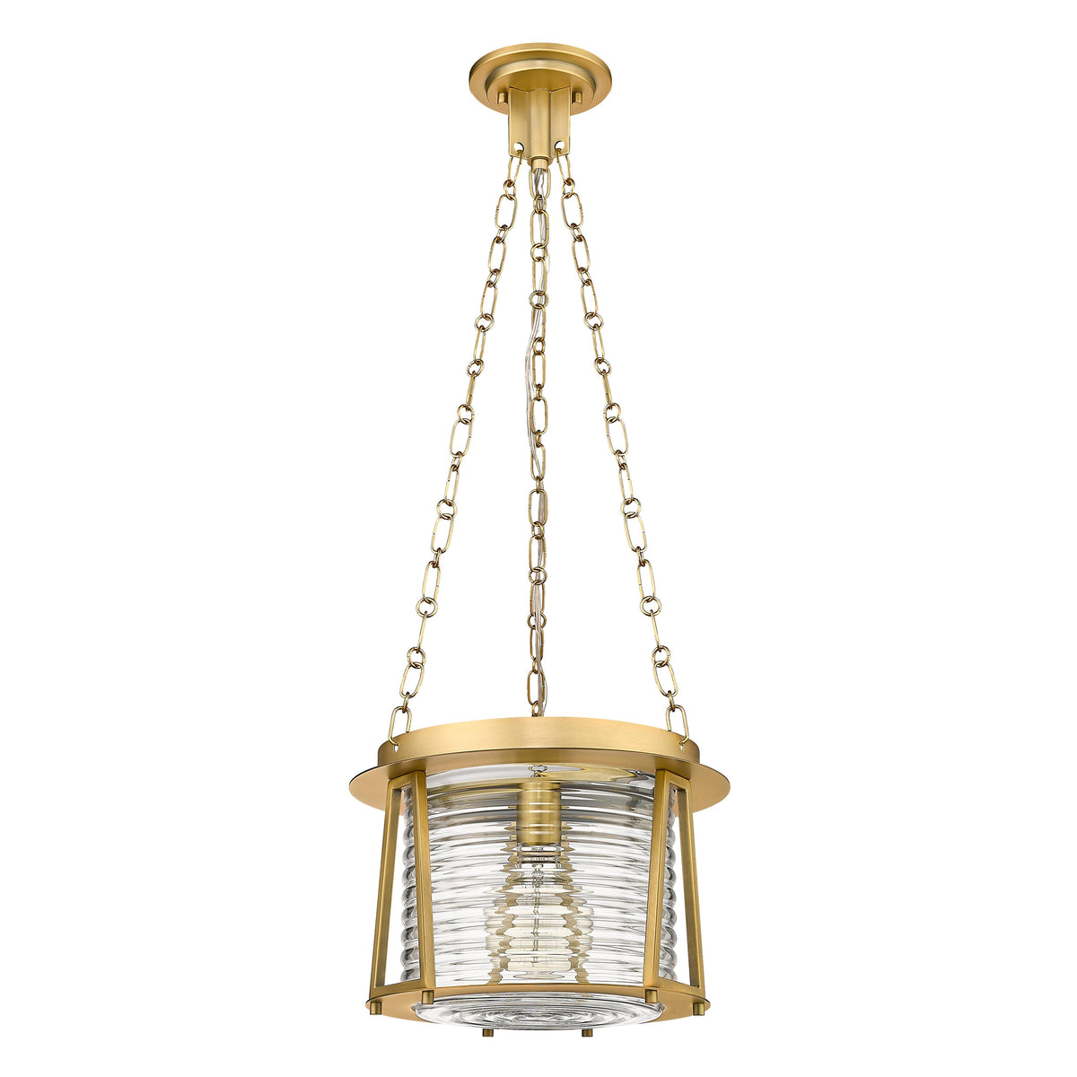 Rubbed Brass Cape Harbor Glass Pendant