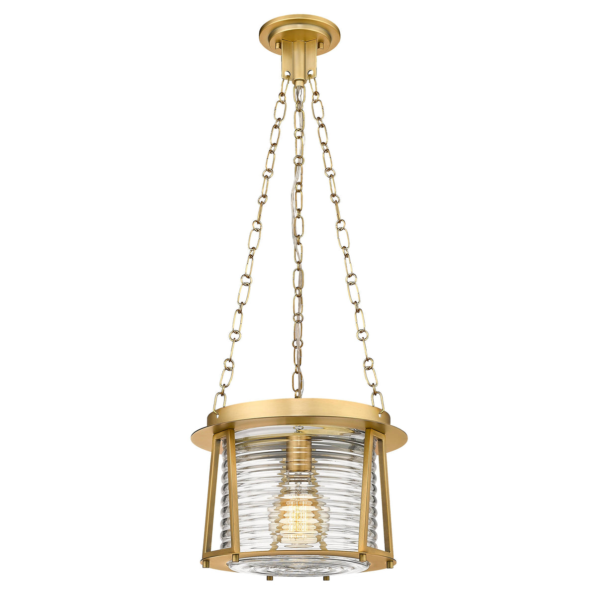 Rubbed Brass Cape Harbor Glass Pendant