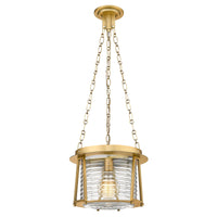 Rubbed Brass Cape Harbor Glass Pendant