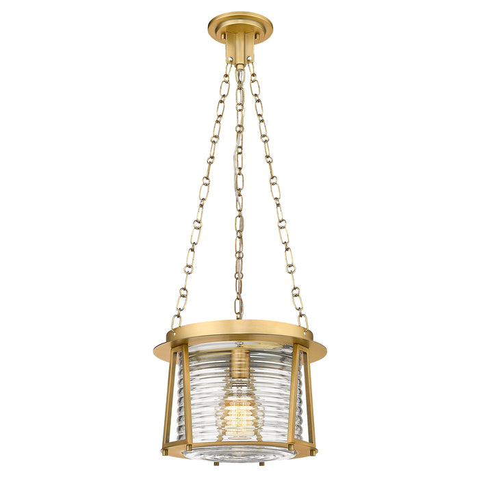 Rubbed Brass Cape Harbor Glass Pendant