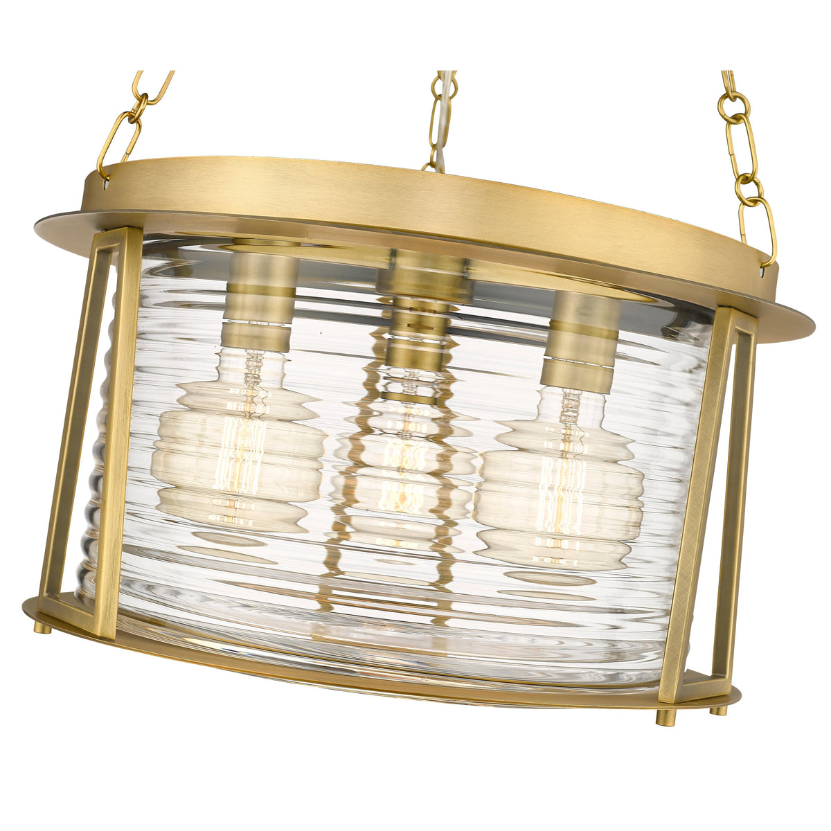 Rubbed Brass Cape Harbor Lighthouse Pendant