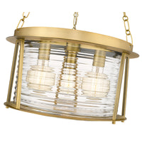Rubbed Brass Cape Harbor Lighthouse Pendant