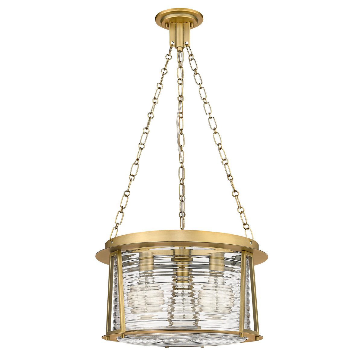 Rubbed Brass Cape Harbor Lighthouse Pendant