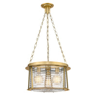 Rubbed Brass Cape Harbor Lighthouse Pendant