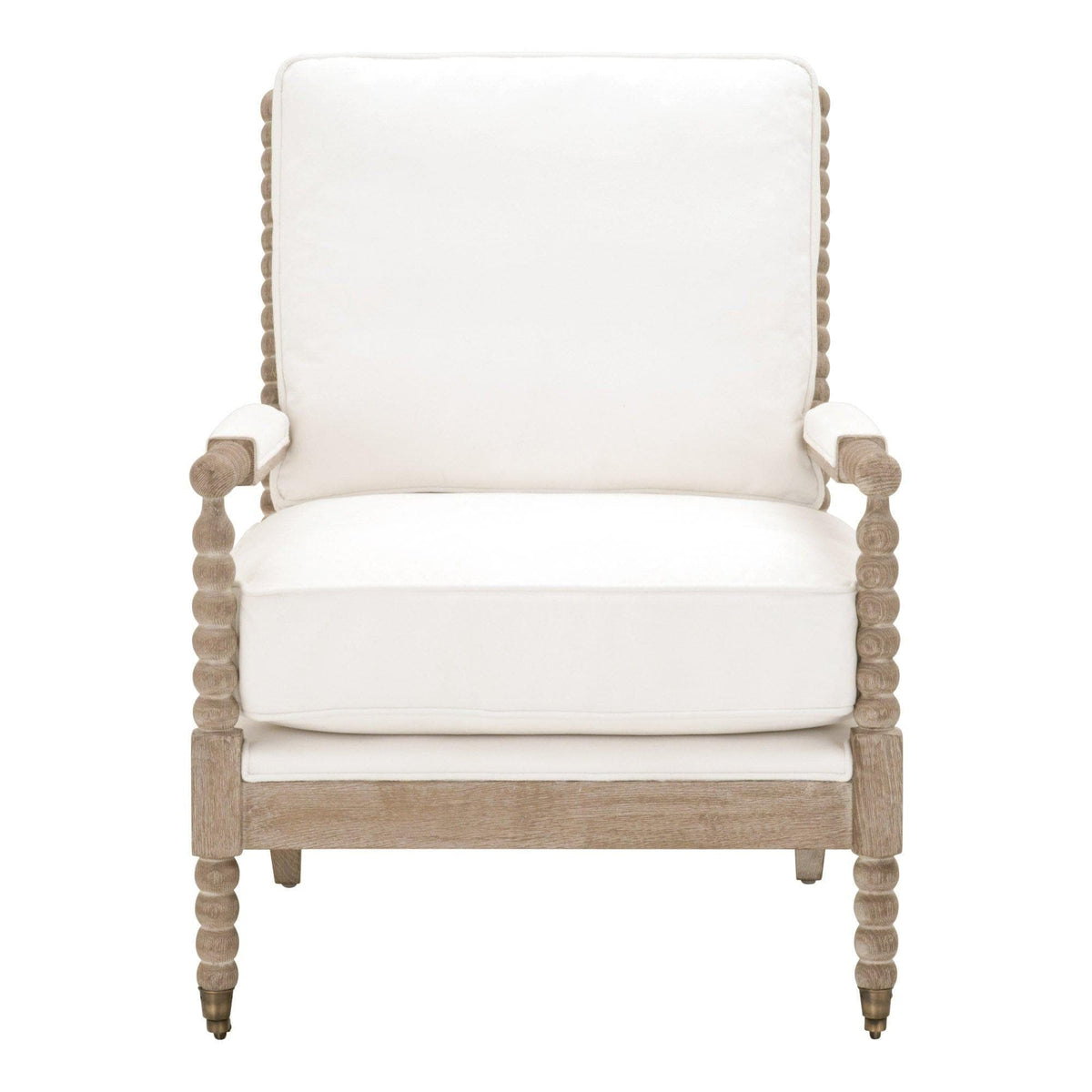 Russell Ivory Carved Spool Club Chair - Chair Upholstery Detail | Bone & Brass