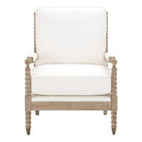 Russell Ivory Carved Spool Club Chair - Chair Upholstery Detail | Bone & Brass