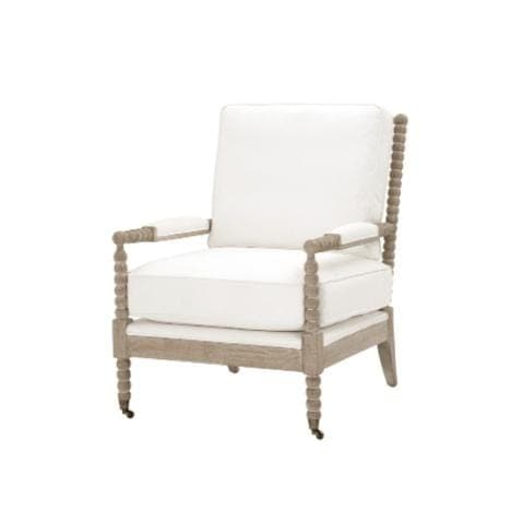 Russell Ivory Carved Spool Club Chair | Bone & Brass