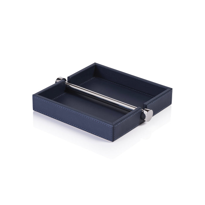 Ruvo Blue Leather Cocktail Napkin Holder | Bone & Brass
