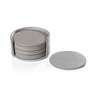 Ruvo Gray Leather Coaster Set | Bone & Brass