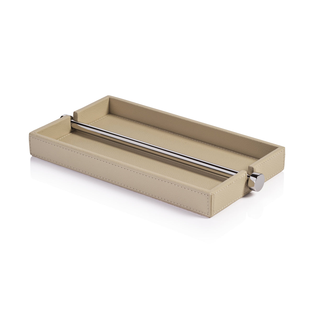 Ruvo Ivory Leather Dinner Napkin Holder | Bone & Brass
