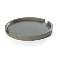 Ruvo Sage Leather Serving Tray with Glass Insert - Tray Top View | Bone & Brass