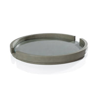 Ruvo Sage Leather Serving Tray with Glass Insert | Bone & Brass