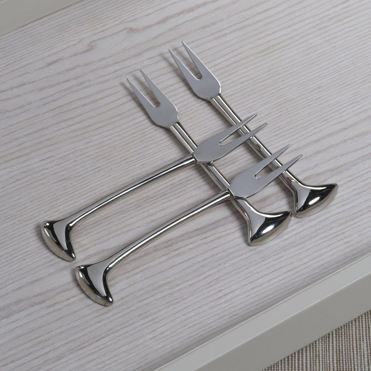 Sable 4-Piece Set Cheese & Cocktail Forks - Flatware Detail | Bone & Brass