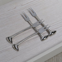 Sable 4-Piece Set Cheese & Cocktail Forks - Flatware Detail | Bone & Brass